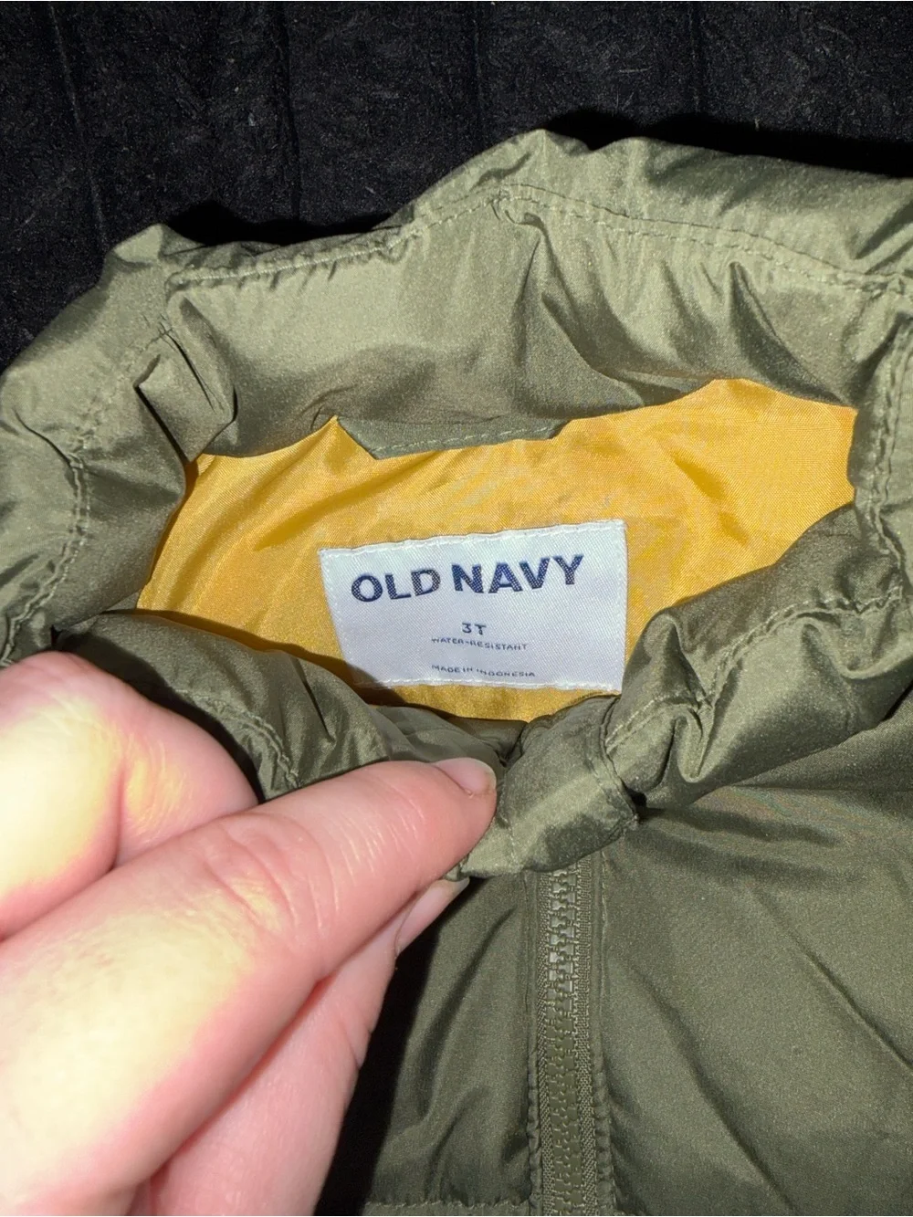 Old Navy Olive Green Quilted Puffer Vest for Kids